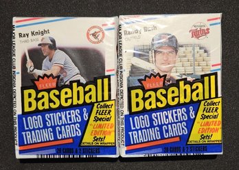 Two 1988 Fleer NEW, Unopened Baseball Card Packs 'Thick, 28 Cards & 2 Stickers'