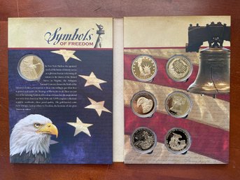 Symbols Of Freedom 24k Gold Plated Coin Set, 7 Coins In Total