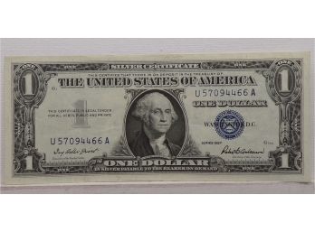 1957 $1 (One Dollar Blue Seal) Silver Certificate Nearly Uncirculated