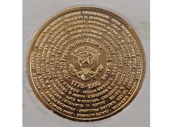 1980 U.S. Gold Commemorative 'Presidents' Coin' Gem BU, 24-Karat Gold Plated