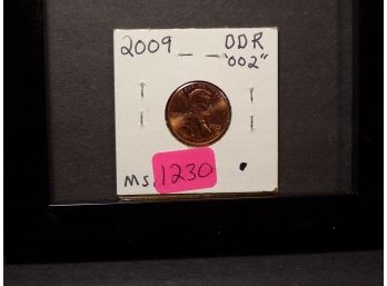 Error 2009-P Lincoln Cent 'DDR 002' Choice Brilliant Uncirculated