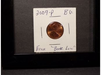 Error 2009-P Lincoln Cent Formative Years, Die Error 'Book Low' Brilliant Uncirculated