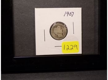 1907 Barber Silver Dime