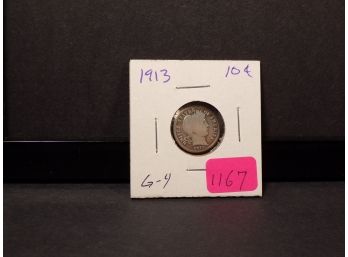 1913 Barber Silver Dime