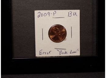 Error 2009-P Lincoln Cent Formative Years, Die Error 'Book Low' Brilliant Uncirculated