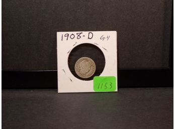 1908-D Barber Silver Dime