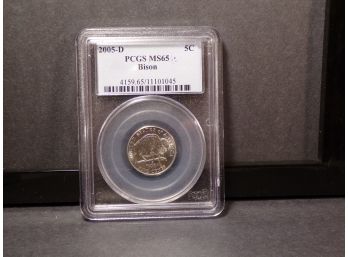 2005-D 5-Cent Nickel (Bison) PCGS MS65