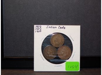 (3) Indian Cents 1903, 1904, 1905