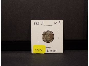 1853 Silver Seated Liberty Dime (Repaired)