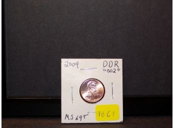 Error 2009 Lincoln Cent (Formative Years) DDR '002' Brilliant Uncirculated RED