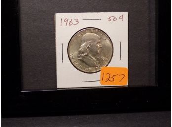 Choice 1963 Franklin Silver Half Dollar Brilliant Uncirculated 'FBL'