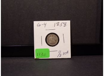 1858 Seated Liberty Silver Half-Dime