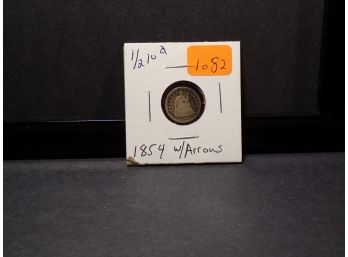 1854 Silver Half-Dime With Arrows