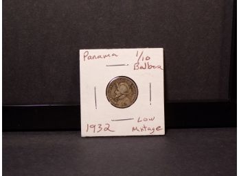 1932 Silver Panama 1/10 Balboa 'Low Mintage'