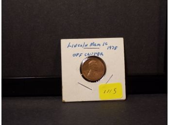 ERROR 1975 Lincoln Memorial Cent Uncirculated (Off-Center)