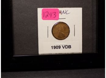 1909-VDB Lincoln Wheat Cent Uncirculated Brown