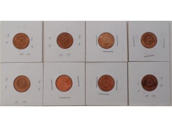 (8) P & D Mint Tokens In 2 X 2 Holders