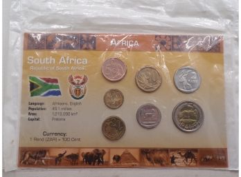 GEM Brilliant Uncirculated Republic Of South Africa Coin Set In Custom Holder, 7 Coins
