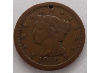 1846 Large Cent Holed