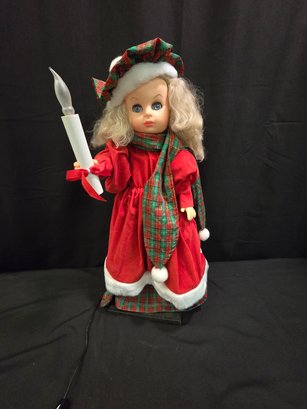Animated Christmas Caroler With Lighted Candle