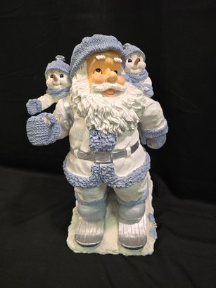 Blue And White Resin Santa Clause