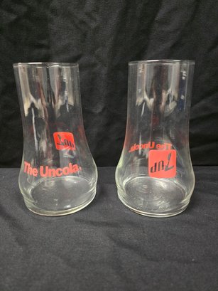 Pair Of 7 Up The Unsoda Glasses Circa 1970's