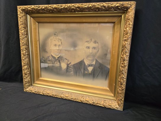 Victorian Couples Portrait In Intricate Frame