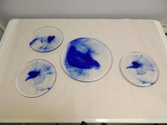 Murano Glass Plates Blue