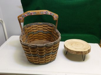 Rustic Basket And Pedestal