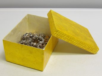 Costume Jewlery In Yellow Shell Box