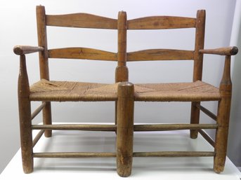 Double Childs Rush Seat Bench