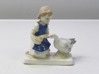 Girl & Goose Figurine