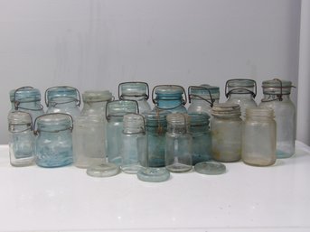 Milkcrate Of Vintage Glass Canning Jars