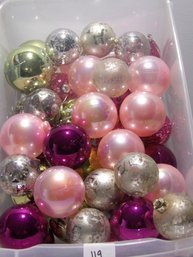 Pink/Gold Assorted Plastic Ornaments