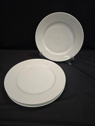 (4) Crate And Barrel White Dinner Plates
