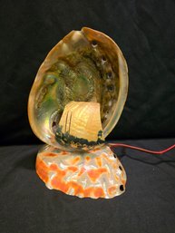 Vintage Albalone Shell Lamp