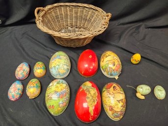 Paper Mache Eggs With Basket