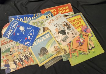 Mixed Vintage Kids Book Lot Including Painting And Coloring Books