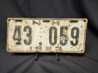 1923 New Hampshire License Plate