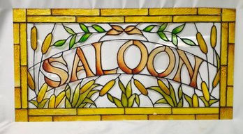 PLASTIC Stained Glass Look Saloon Wall Decor