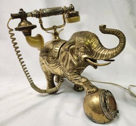 Brass Elephant Landline Phone