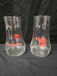 Pair Of 7 Up The Unsoda Glasses Circa 1970's