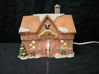 Lit Village Blacksmith Christmas House