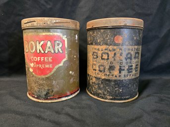 Vintage Bokar Coffee Cans