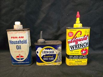 3 Small Vintage Lubrication Cans