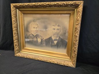Victorian Couples Portrait In Intricate Frame