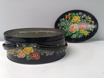 Vintage(?) Floral Metal Tin