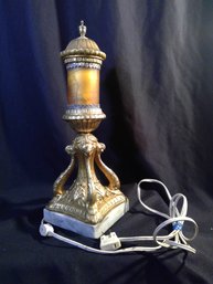Rococo Style Gold Toned Marble Based Lamp