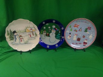 3 Decorative Christmas Plates