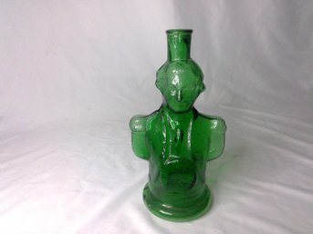 Collectible Vintage WHEATON Green Glass GEORGE WASHINGTON Centennial Bottle - Made In U.S.A.